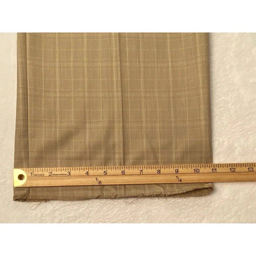 Giorgio Fiorelli Mens Tan Plaid Pleated Wide Leg Dress Pants 62016 Size 34 NWT‎